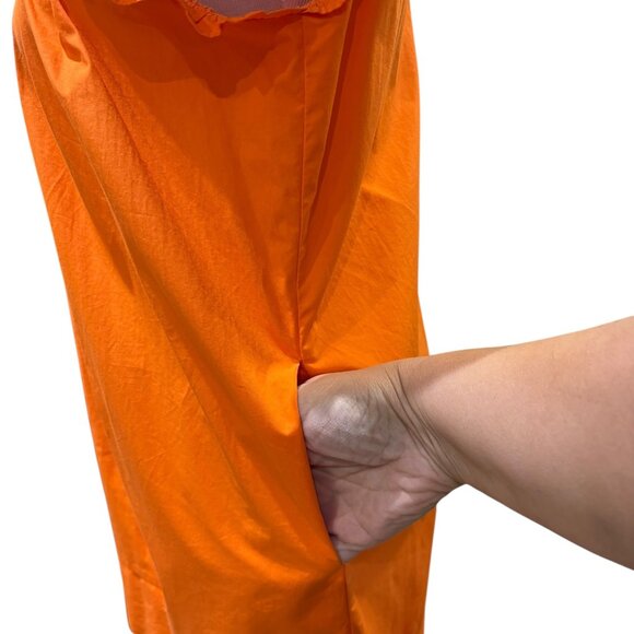 THML Orange flutter sleeve High Neck A-Line Dress size Small - Picture 4 of 14